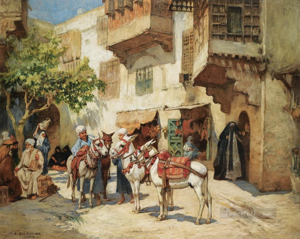 Marketplace in North Africa Frederick Arthur Bridgman Oil Paintings